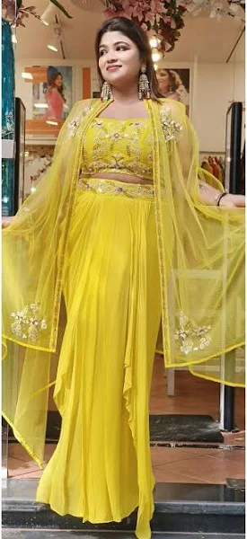 Stylish Indo-western Embroidered Party Wear Dress